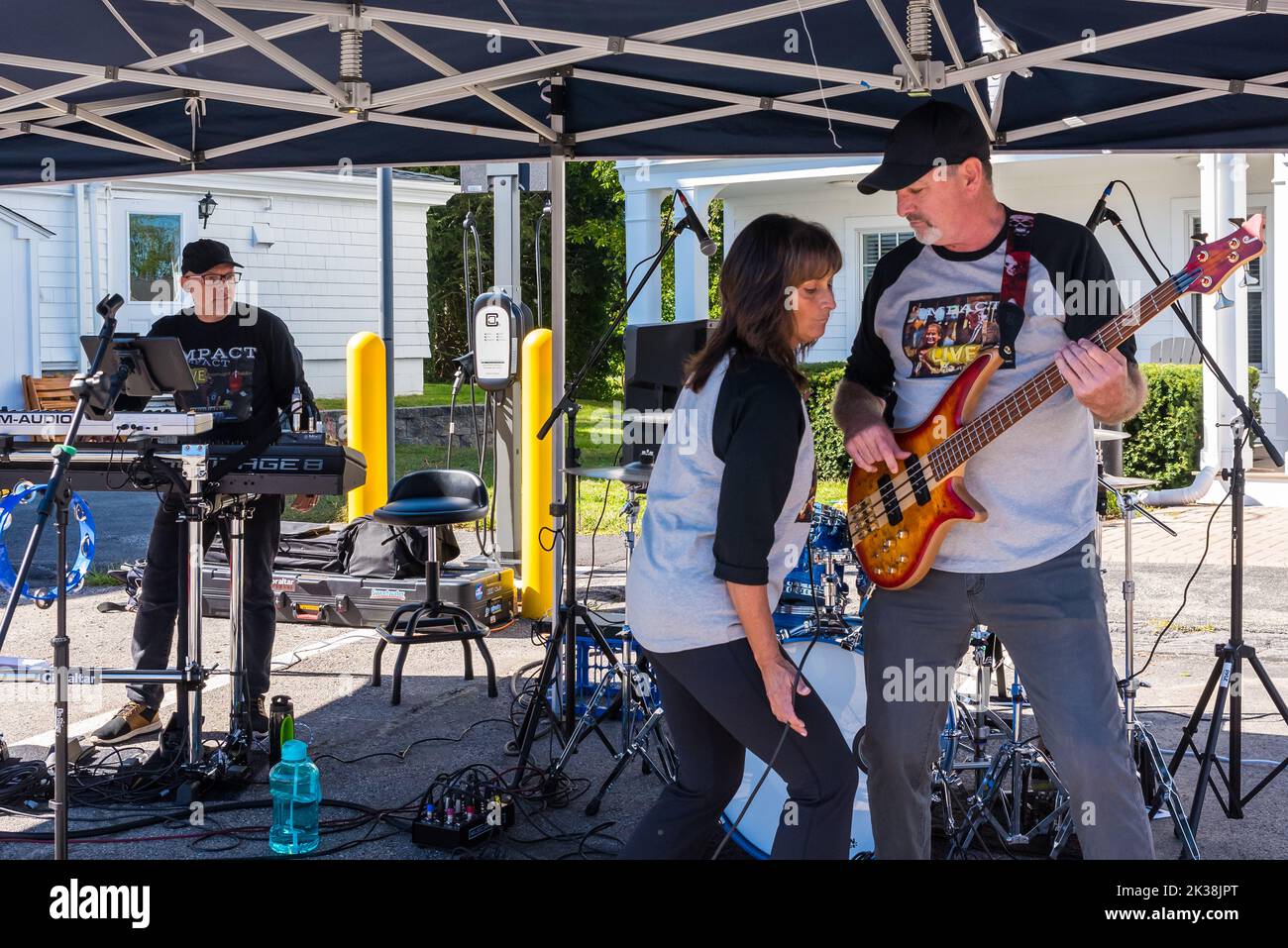 Impact, a Boston band, performing at the West Concord Porchfest, an