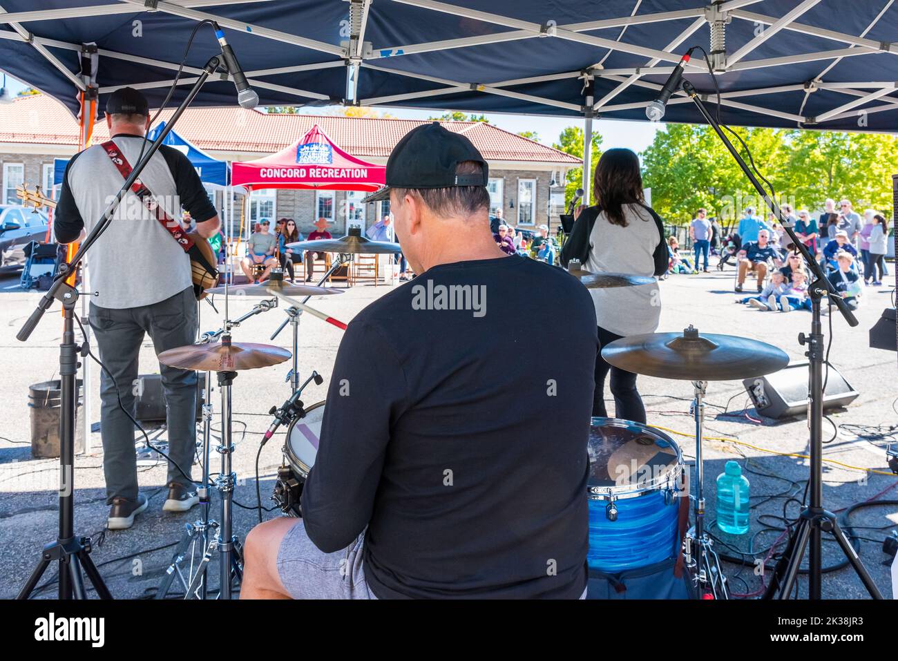Impact, a Boston band, performing at the West Concord Porchfest, an
