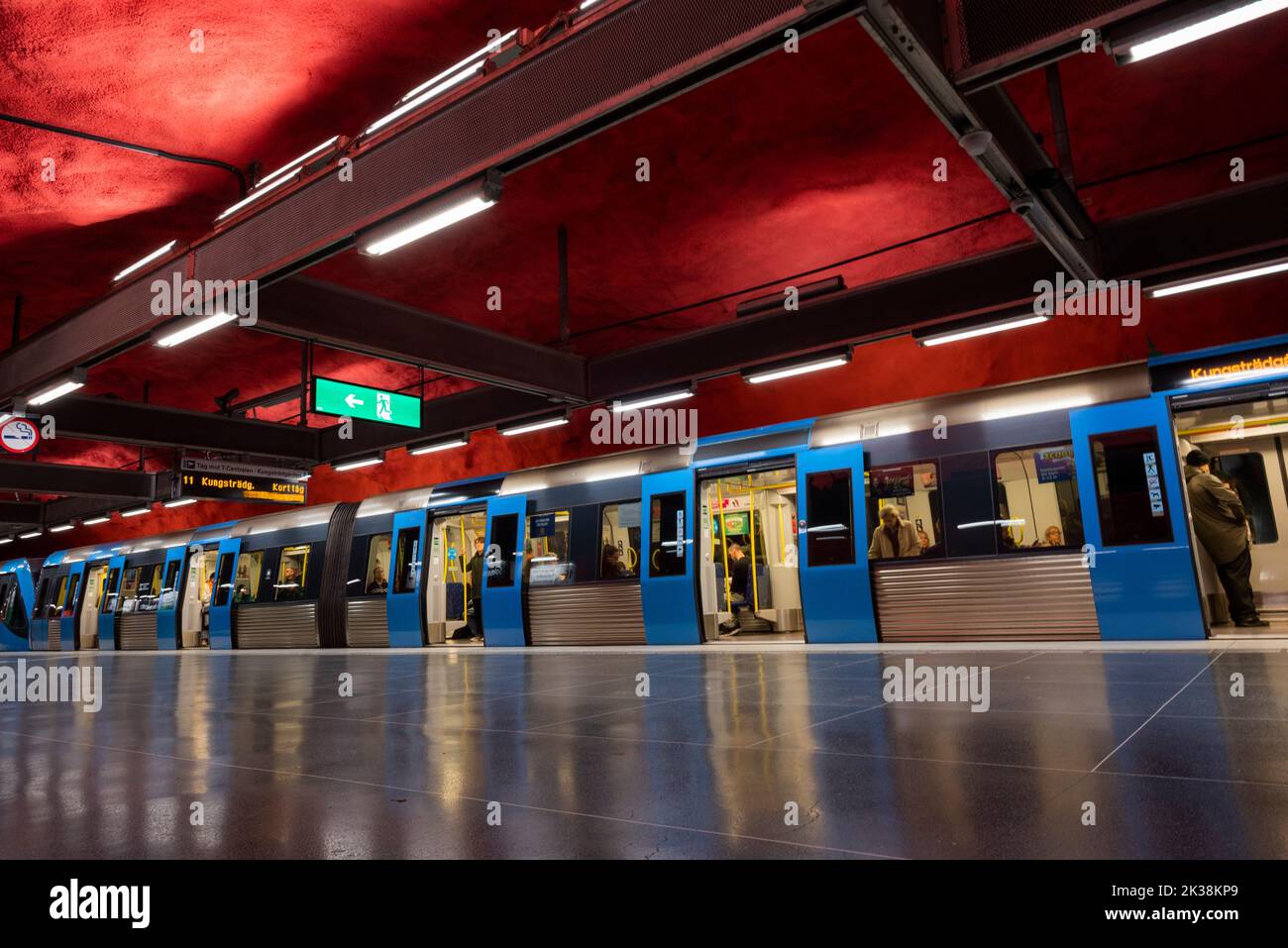 Stockholm, Sweden - March 07, 2021 ,Solna Centrum Tunnelbahn underground metro station Stock Photo