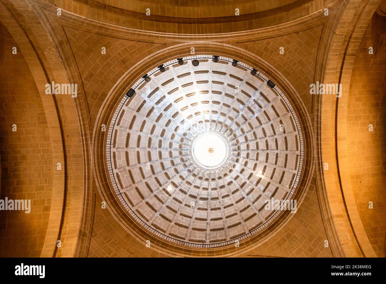 The dome or cupola is seen from the interior of the famous medieval