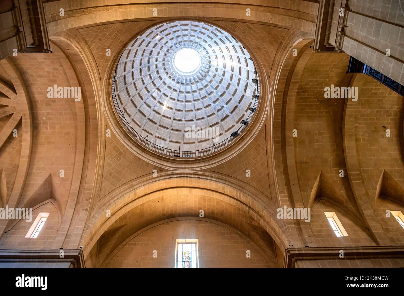 The dome or cupola is seen from the interior of the famous medieval