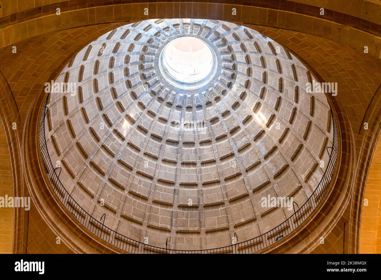 The dome or cupola is seen from the interior of the famous medieval
