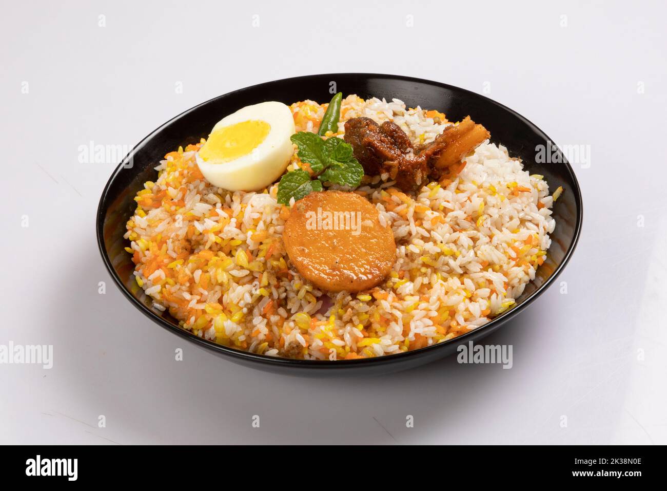Basmoti Rice Rurchun Biriyani, Basmoti rice biriyani, mutton biriyani, isolated on white ...