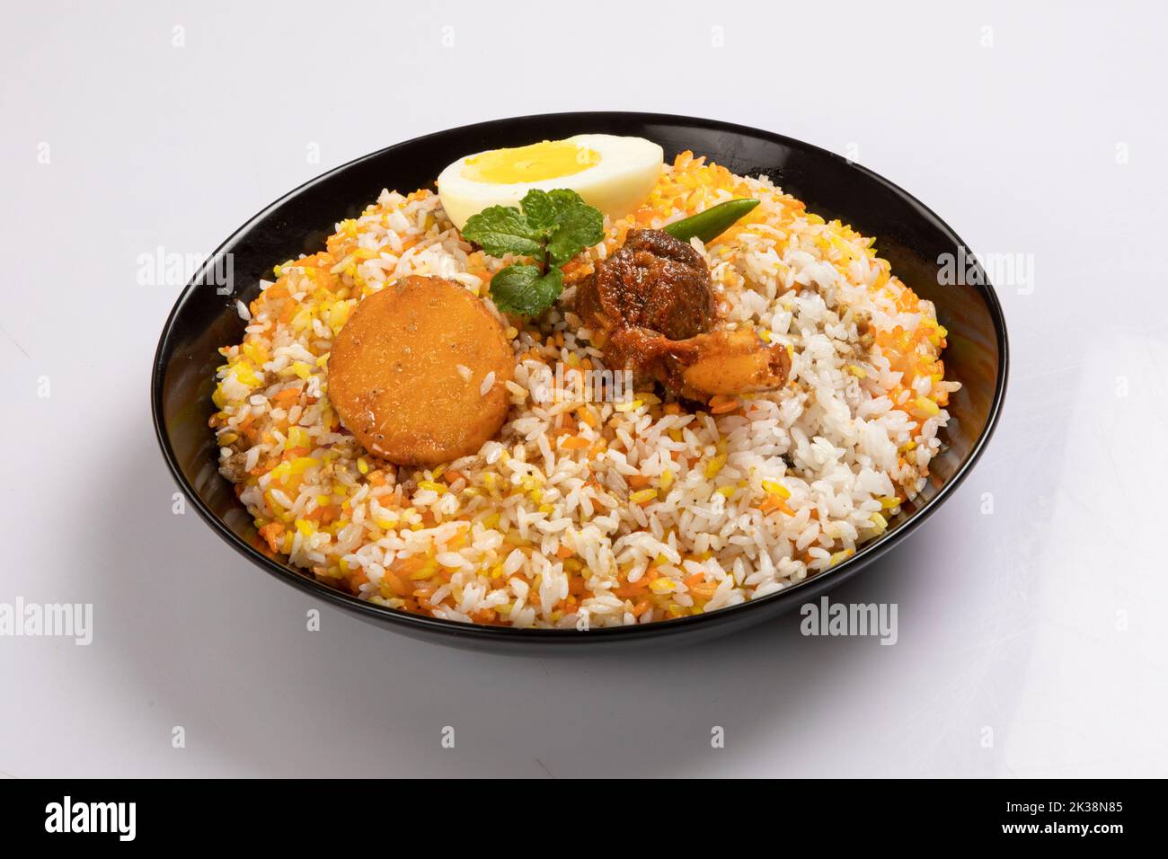 Basmoti Rice Rurchun Biriyani, Basmoti rice biriyani, mutton biriyani, isolated on white ...