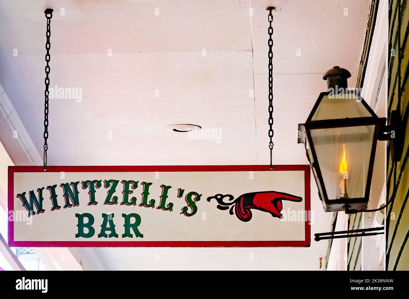 Wintzell’s Oyster House is pictured on Dauphin Street, Sept. 24, 2022, in Mobile, Alabama. Wintzell’s was established in 1938 by J. Oliver Wintzell. Stock Photo