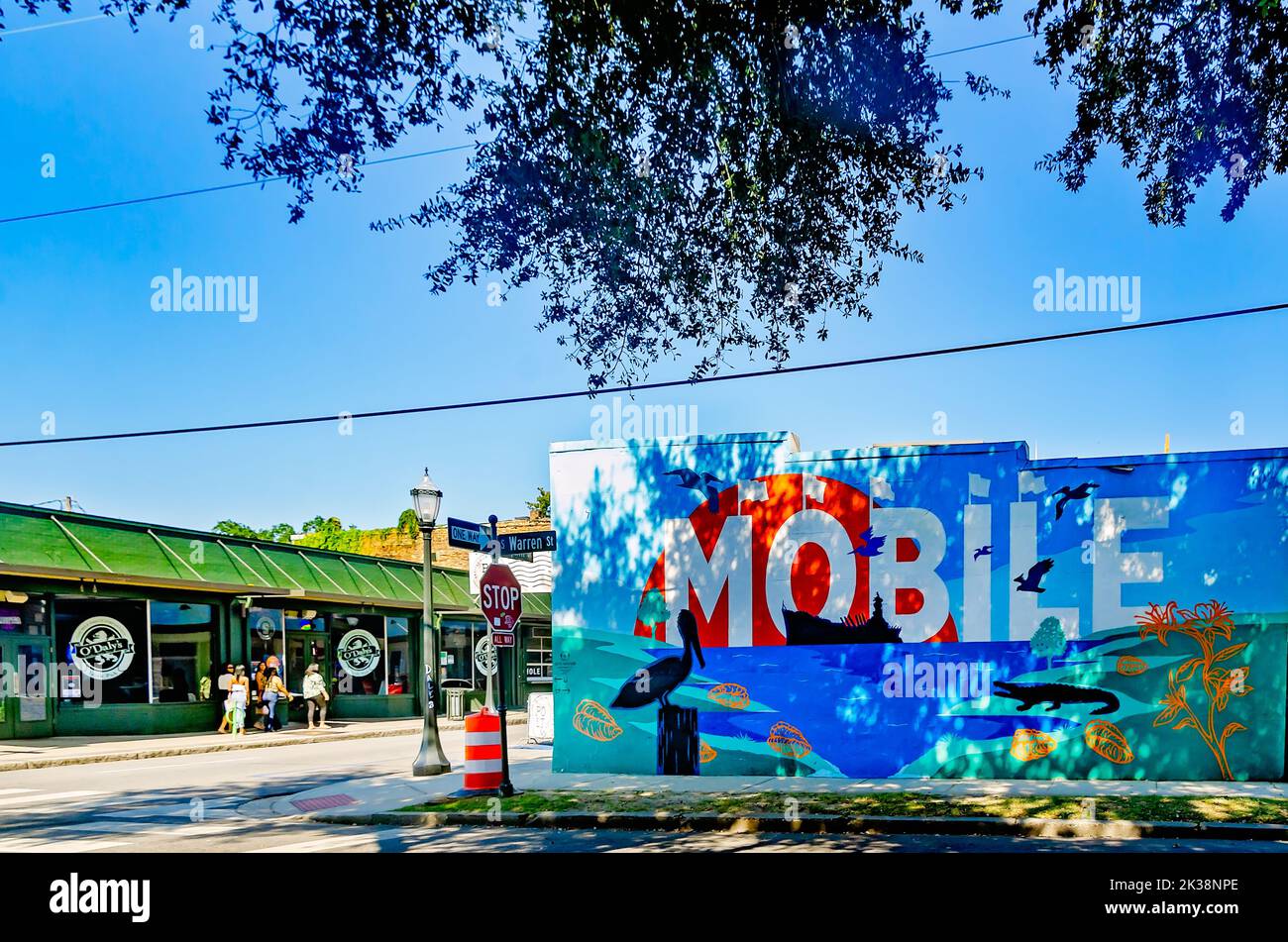 A Mobile mural is pictured at the intersection of Dauphin Street and