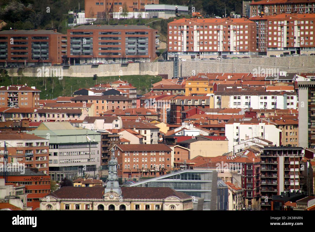 A beautiful view of apartment buildings in a city in Bilbao Stock Photo ...
