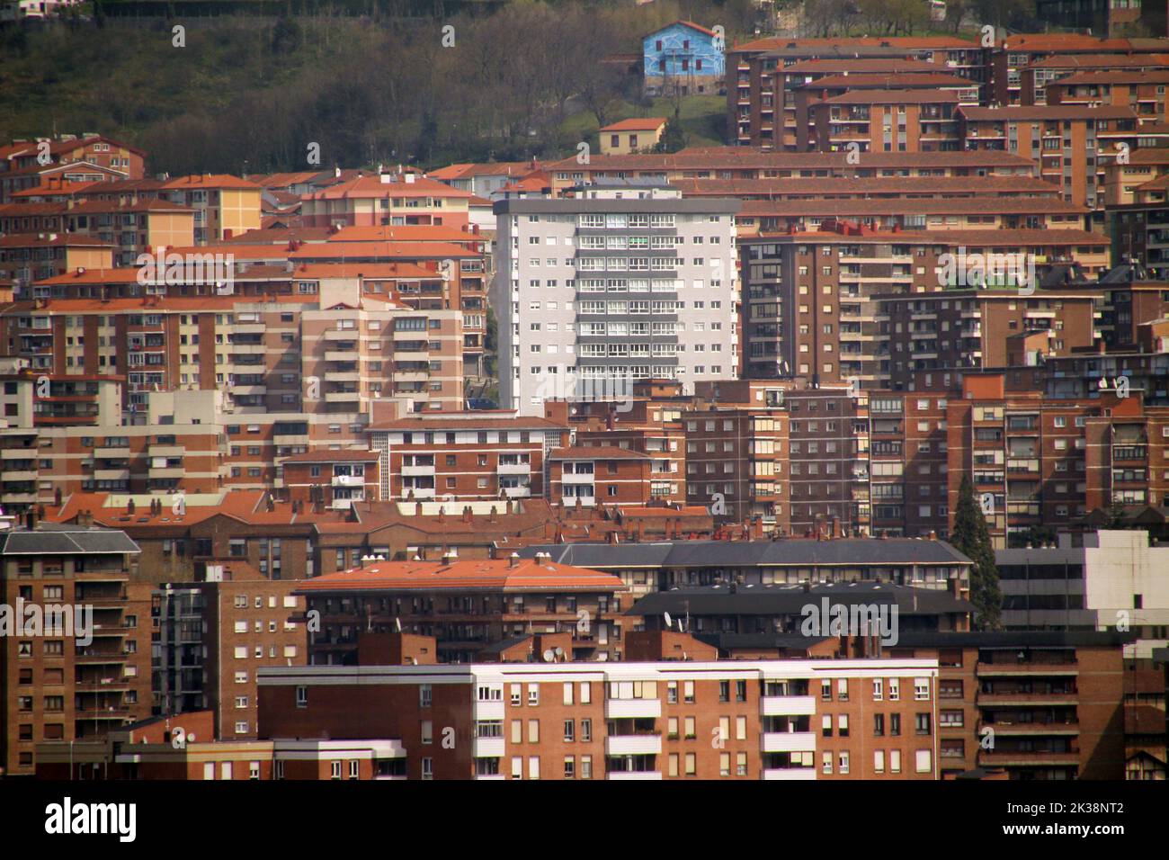 A beautiful view of apartment buildings in a city in Bilbao Stock Photo ...