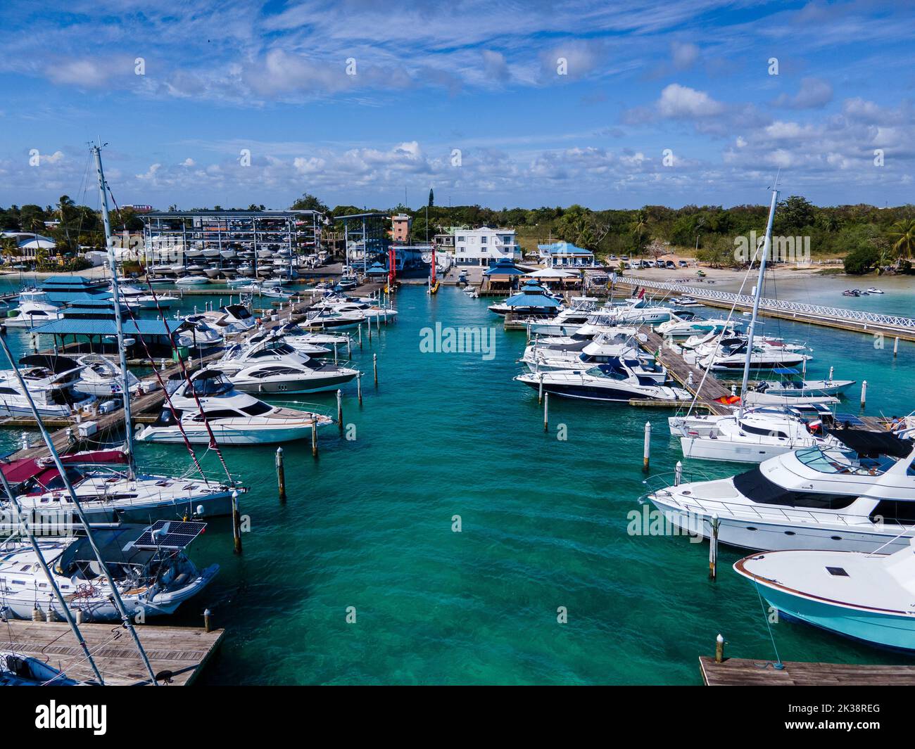 Beautiful aerial view of Dominican Republic Boca Chica Beach in the ...