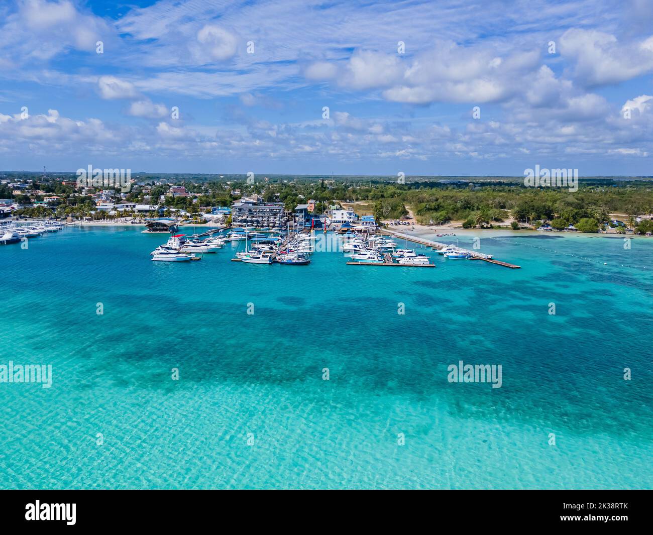 Beautiful aerial view of Dominican Republic Boca Chica Beach in the