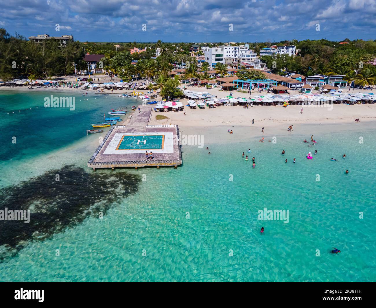 Beautiful aerial view of Dominican Republic Boca Chica Beach in the Caribbean Stock Photo - Alamy