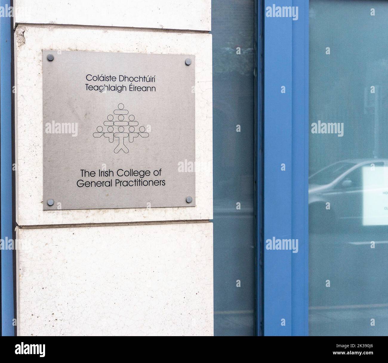 Sign for The Irish Council of General Practitioners in Lincoln Place, Dublin, Ireland. Tthe Irish professional body for general practitioners Stock Photo