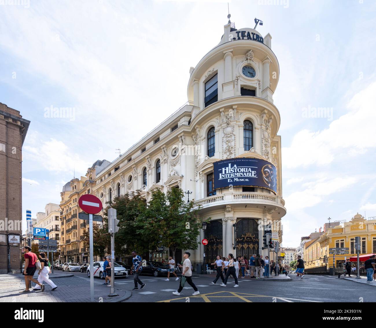Madrid, Spain, September 2022. exterior view of the Calderon theater old building in the city center Stock Photo