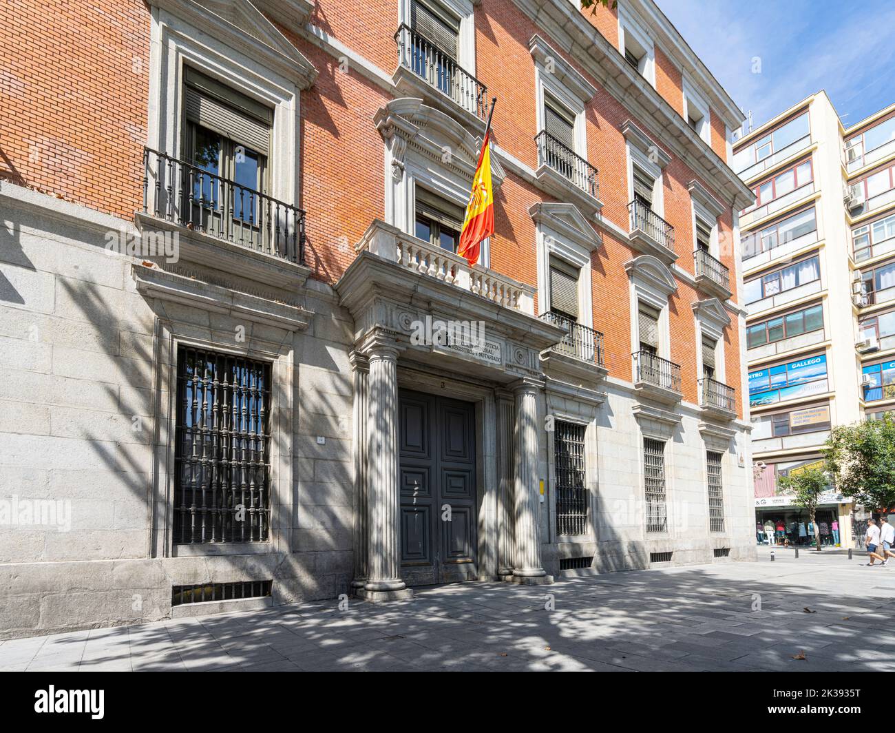 Madrid, Spain, September 2022. exterior view of the Spanish ministry of justice building in the city center Stock Photo