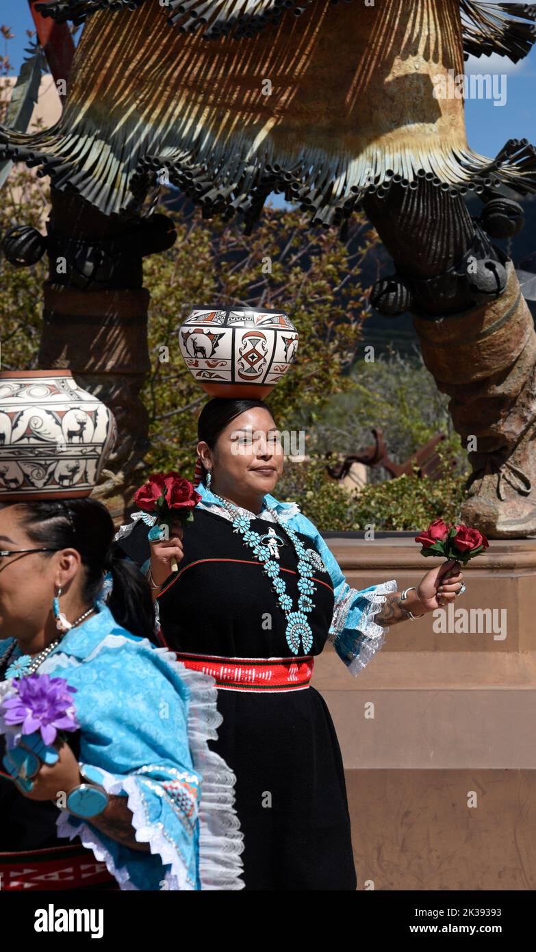 Native American members of the Zuni Olla Maidens from the Zuni Pueblo