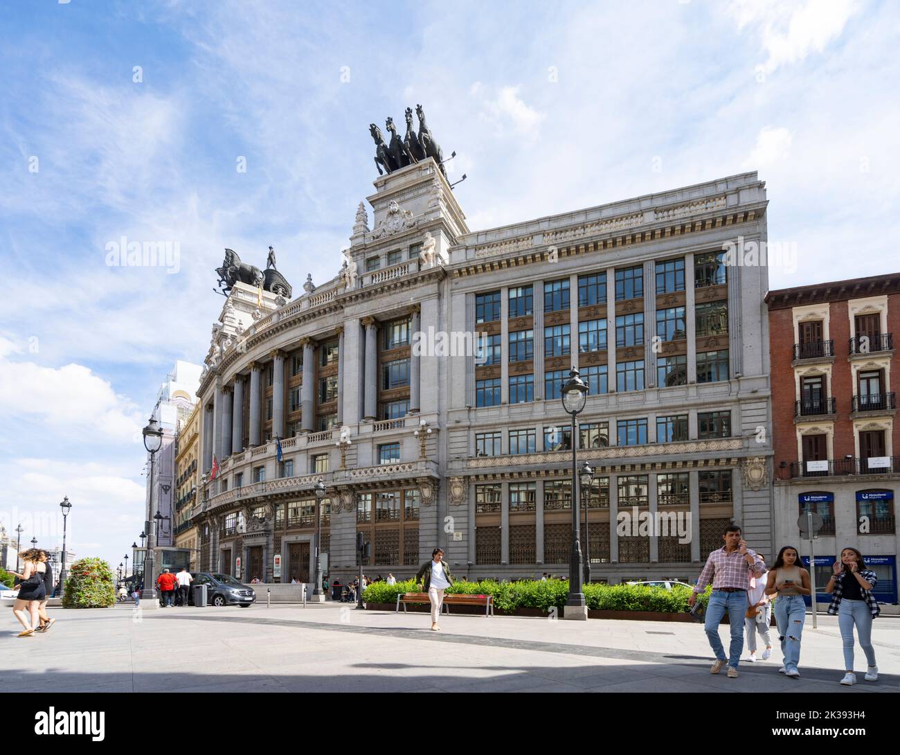 Madrid, Spain, September 2022.  External view of the department of the environment, housing and agriculture palace in the city center Stock Photo