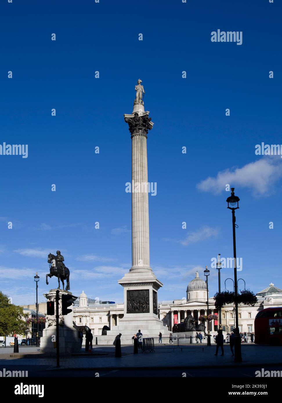 Nelson's Column Trafalgar Square London Stock Photo