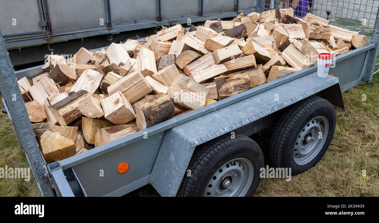 Firewood chopped ready for domestic wood burning stove Stock Photo