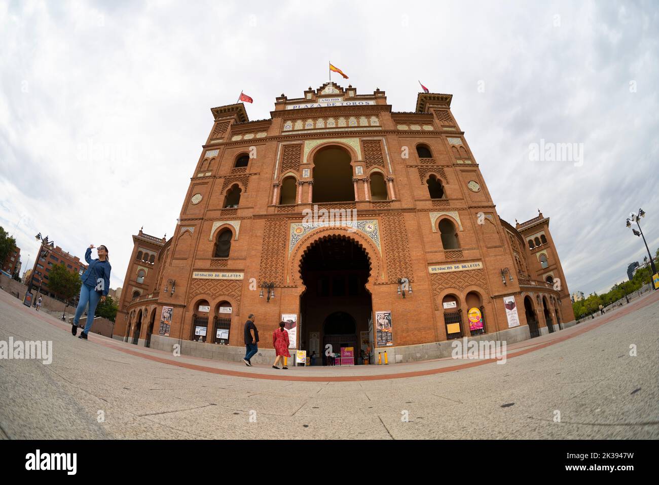 Madrid, Spain, September 2022.  External view of the bullring in the Plaza de Toros Las Ventas in the city center Stock Photo
