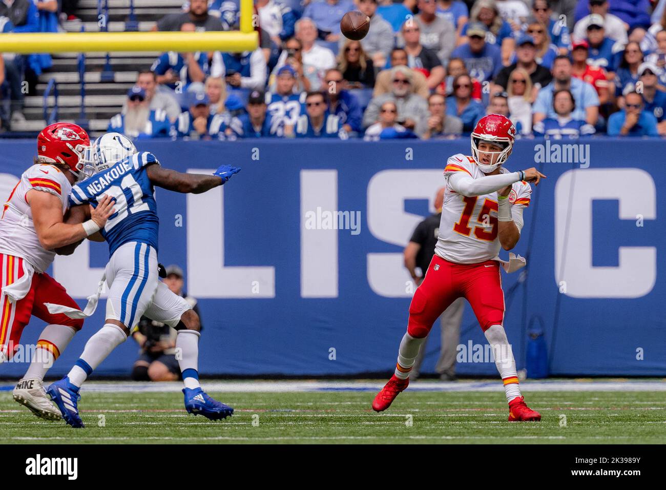 Indianapolis Colts defensive end Yannick Ngakoue (91) plays against the  Washington Commanders in the first half of an NFL football game in  Indianapolis, Sunday, Oct. 30, 2022. (AP Photo/Darron Cummings Stock Photo  - Alamy