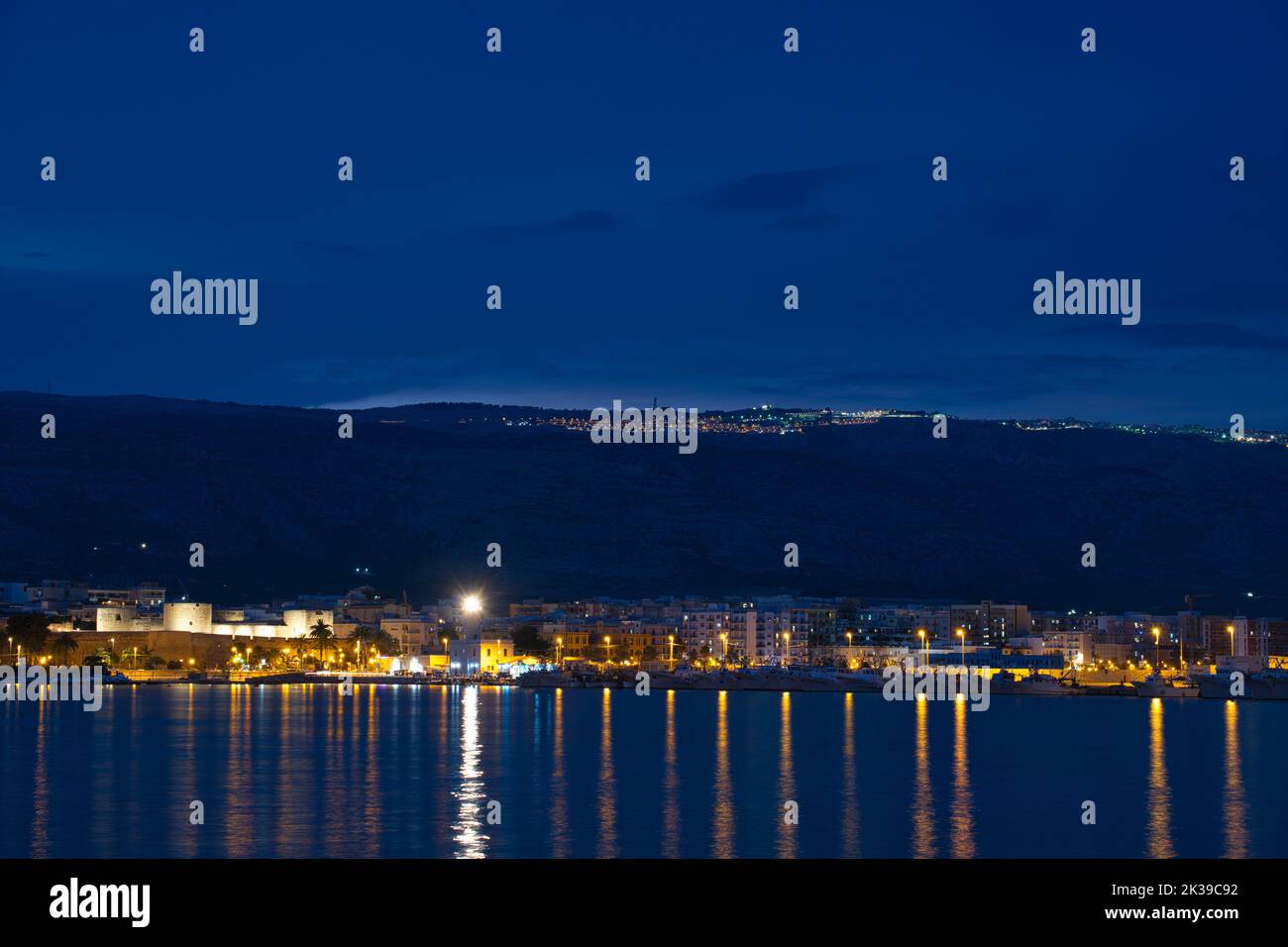 A beautiful view of Manfredonia and Monte Sant'Angelo on the mountain ...
