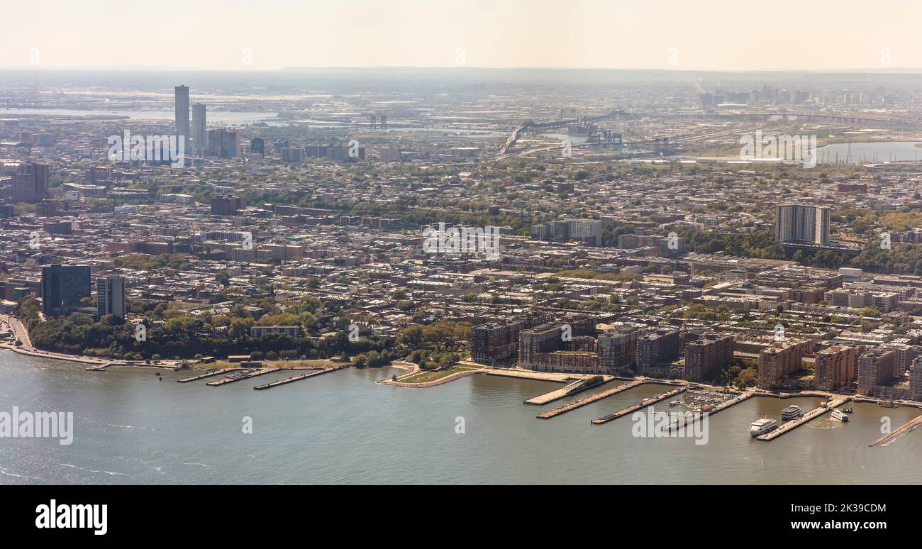 Aerial view of New Jersey seen from Manhattan, NYC, USA Stock Photo