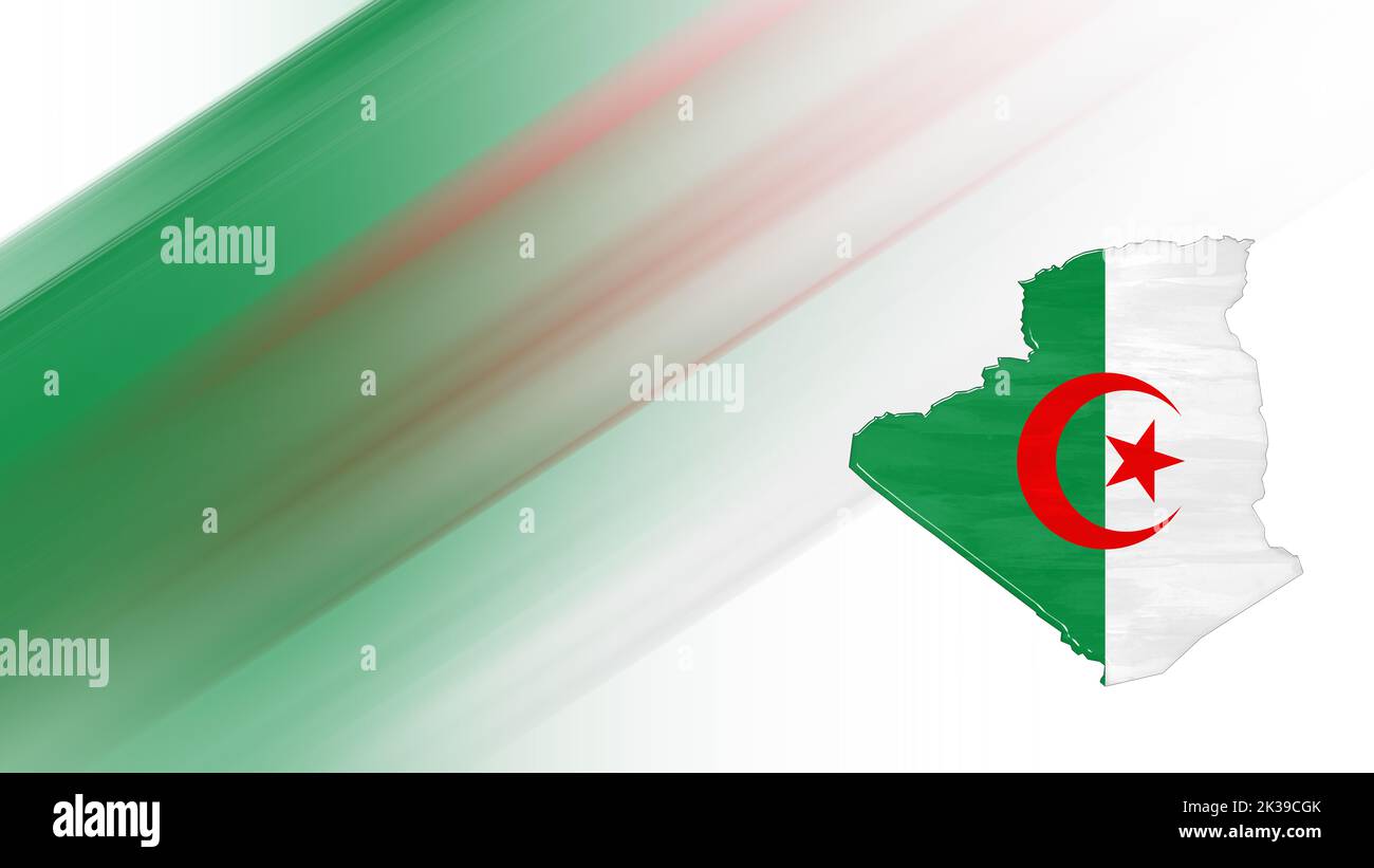 Map of Algeria, flag map, National colors background Stock Photo - Alamy