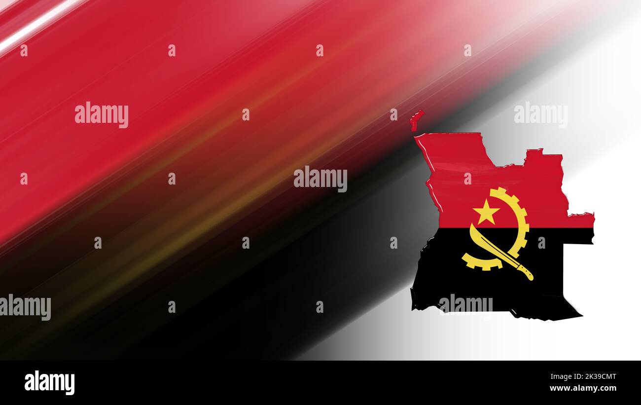 Map of Angola, flag map, National colors background Stock Photo