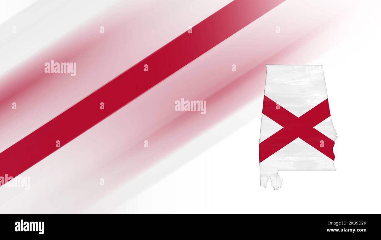 Map of Alabama, flag map, National colors background Stock Photo Alamy