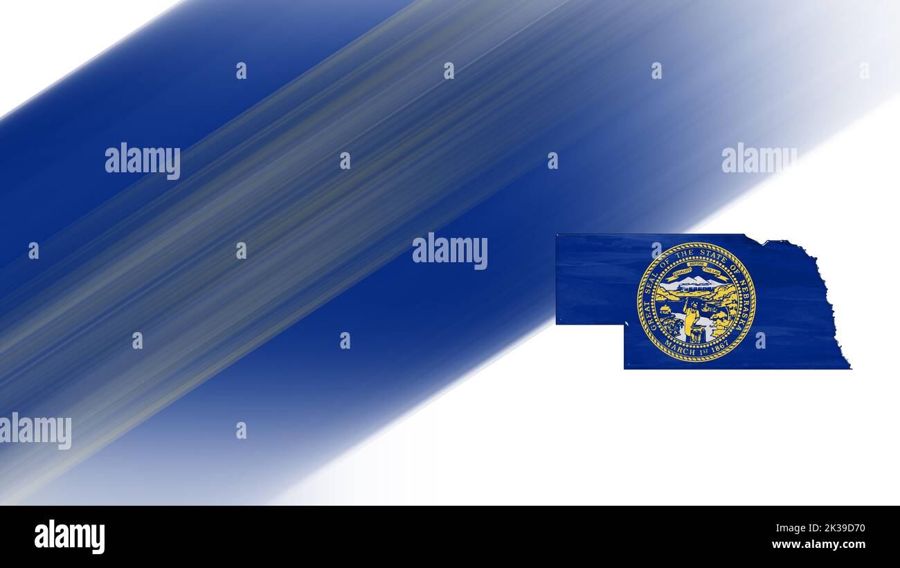 Map of Nebraska, flag map, National colors background Stock Photo - Alamy