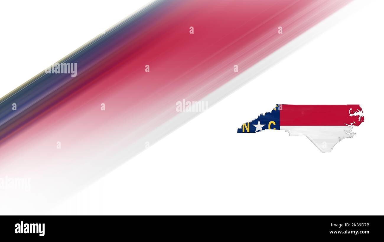 Map of North Carolina, flag map, National colors background Stock Photo