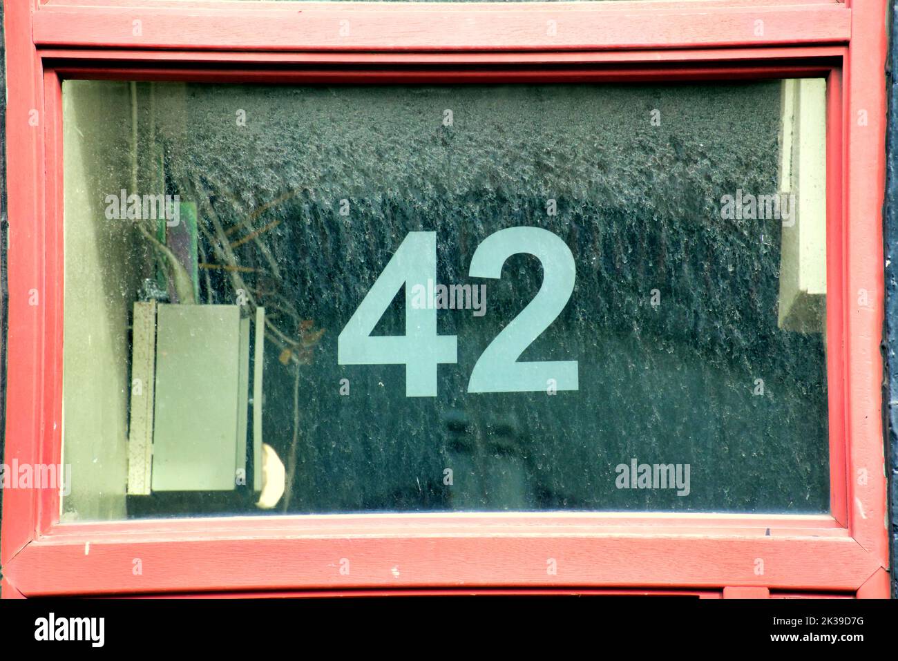 door window number 42 Glasgow, Scotland, UK Stock Photo