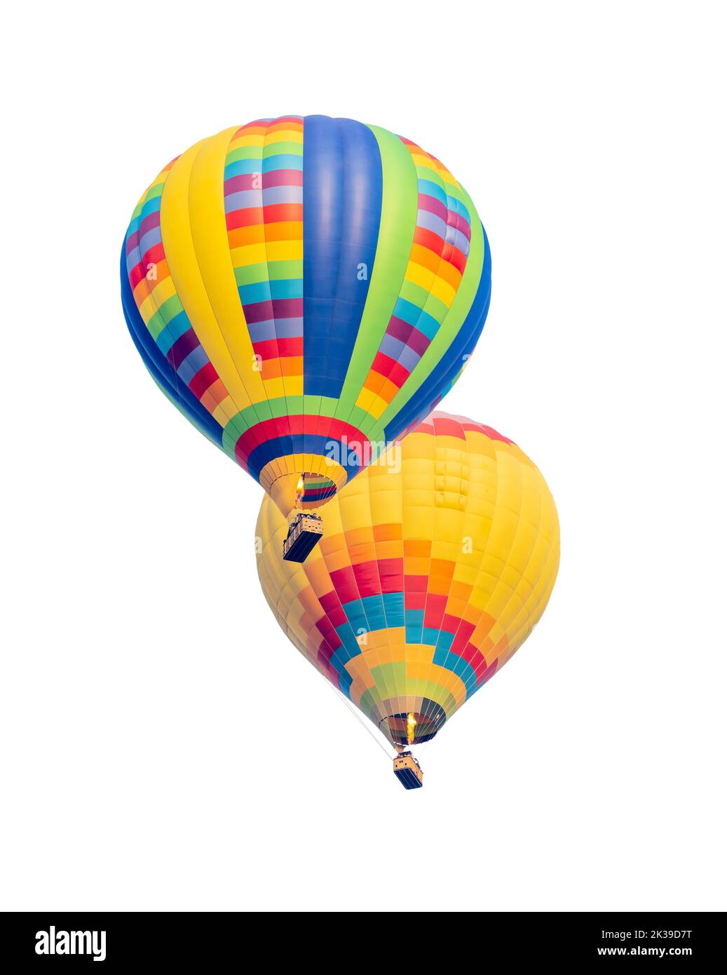 Two Hot Air Balloons Isolated on a White Background Stock Photo - Alamy