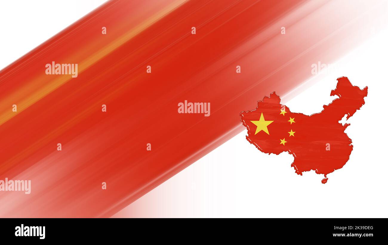 Map of China, flag map, National colors background Stock Photo Alamy