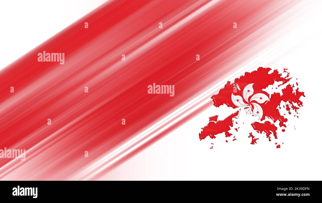 Map of Hong Kong, flag map, National colors background Stock Photo - Alamy