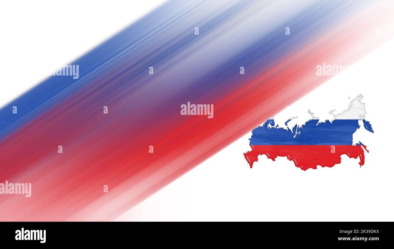 Map of Russia, flag map, National colors background Stock Photo