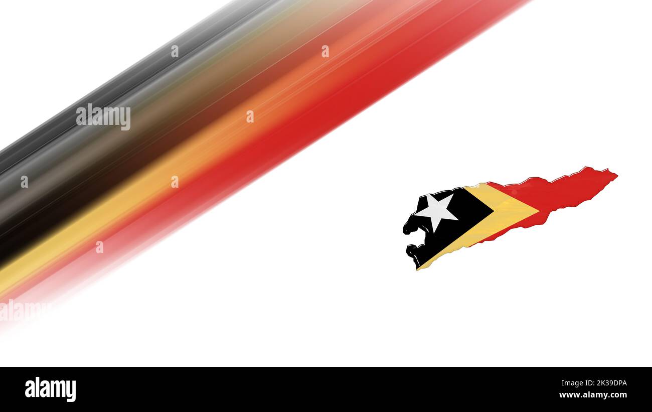 Map of Timor Leste, flag map, National colors background Stock Photo