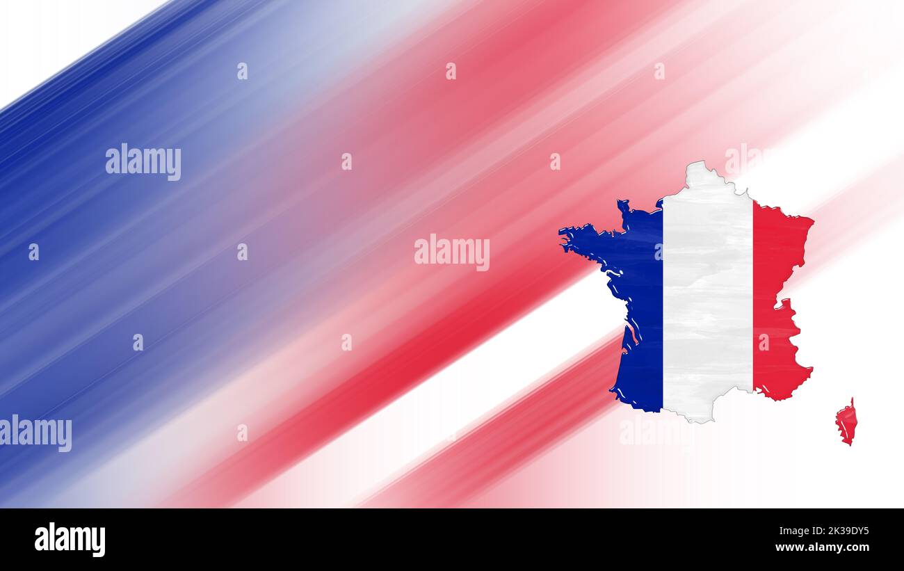 Map Of France Flag Map National Colors Background Stock Photo Alamy