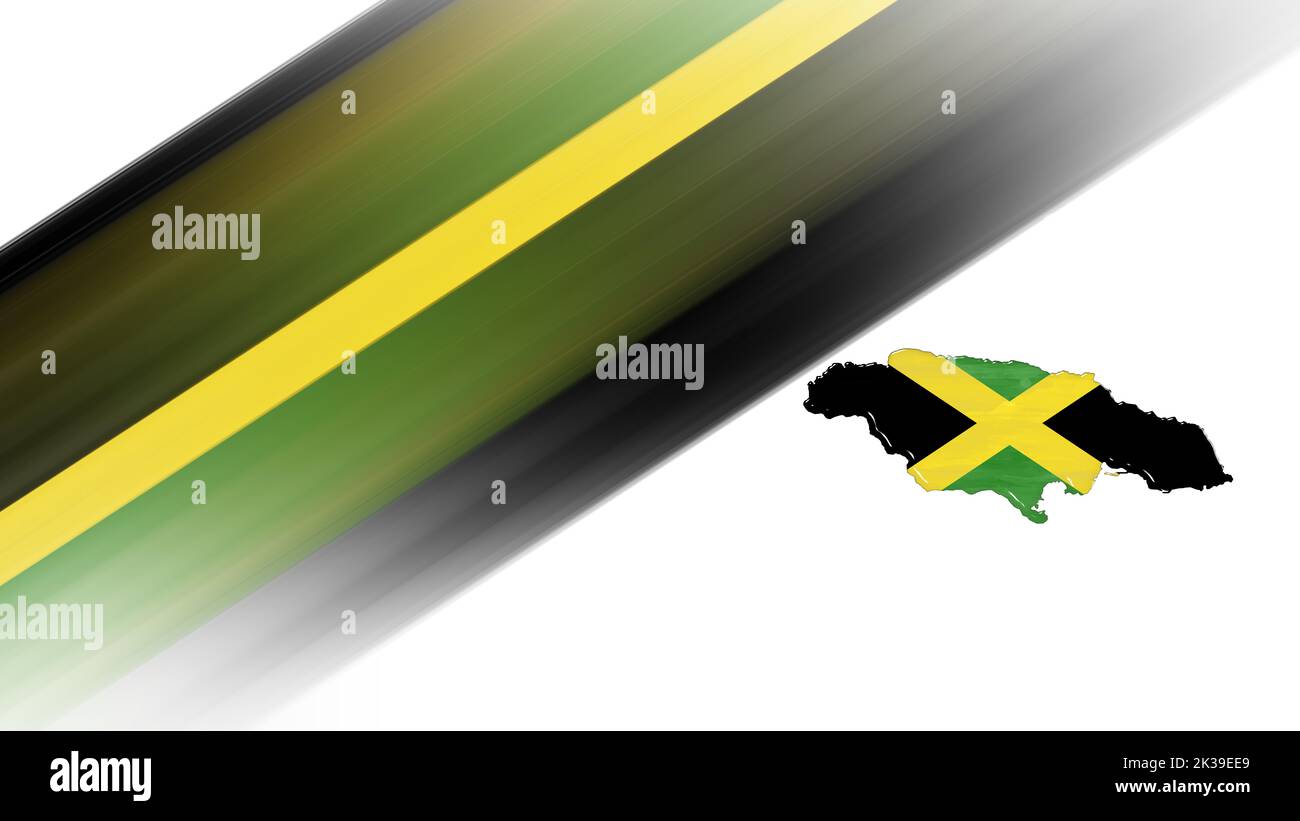 Map of Jamaica, flag map, National colors background Stock Photo - Alamy