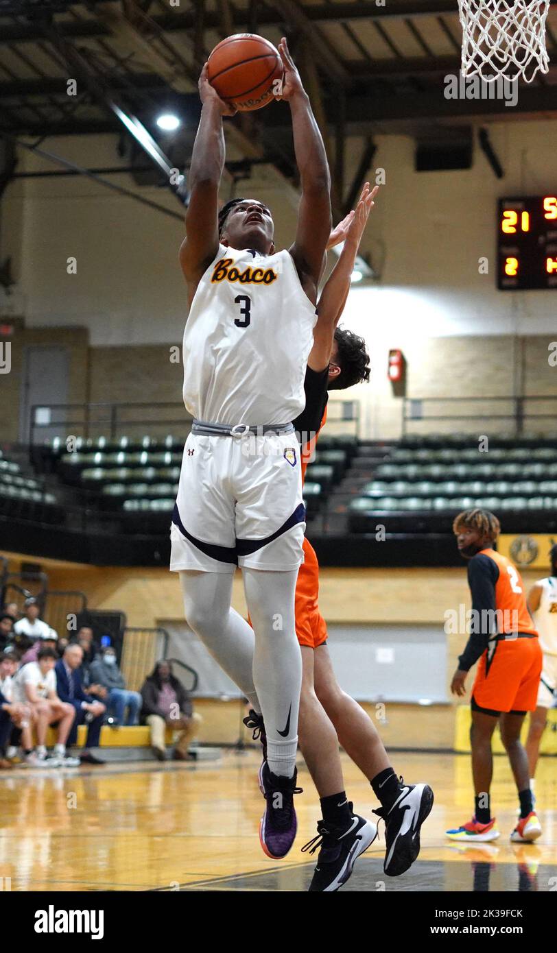 A Basketball Game Between Bosco Vs Lake Forest Academy In Hammond, USA ...