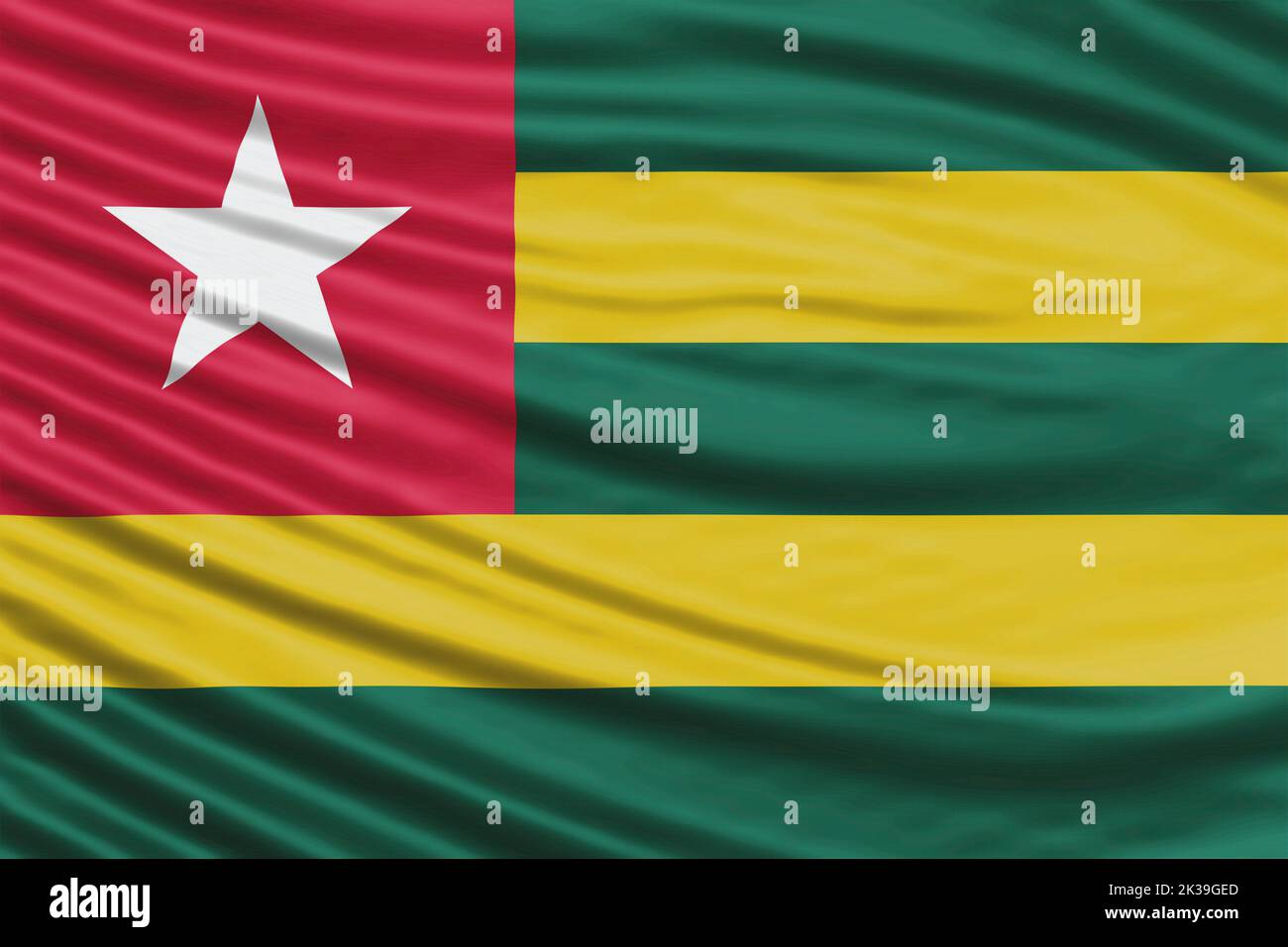 Togo Flag Wave Close Up, national flag background Stock Photo - Alamy