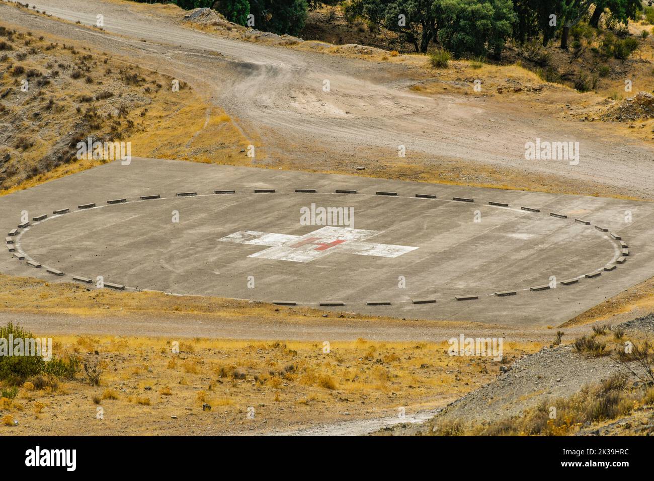 A helicopter landing zone in Alcudia Valley Stock Photo Alamy
