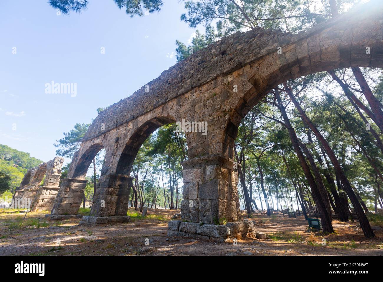 Ruins of aquaeduct in Phaselis, Antalya Province, Turkey Stock Photo