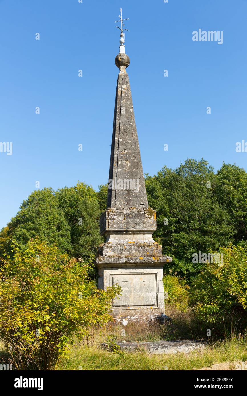 Historical view of old landmark Pyramide de Saint Quentin, France Stock