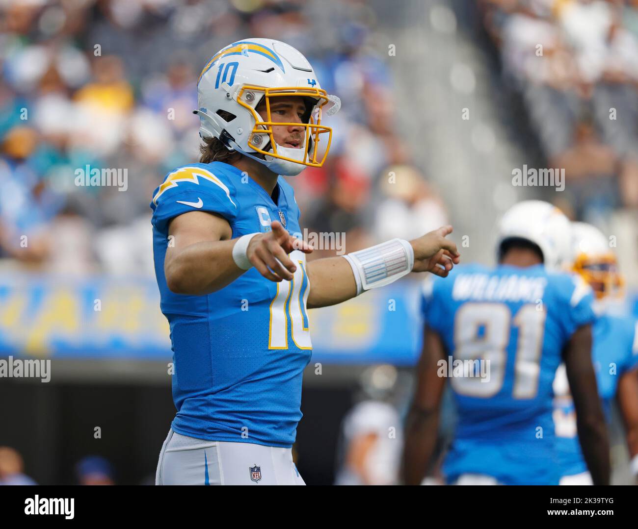 September 30, 2018 Los Angeles Chargers defensive end Darius Philon (93) in  action before the football game between the San Francisco 49ers and the Los  Angeles Chargers at the StubHub Center in