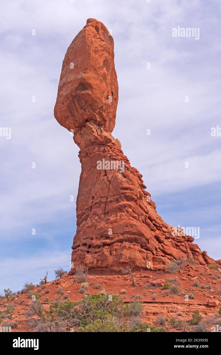 Balanced Rocks in the Desert in Arches National Park in Utah Stock Photo