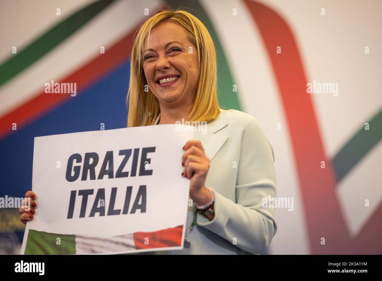 Rome Italy 26th Sep 2022 Leader Of The Italian Far right Party Rome Italy 26th Sep 2022 Leader Of The Italian Far right Party
