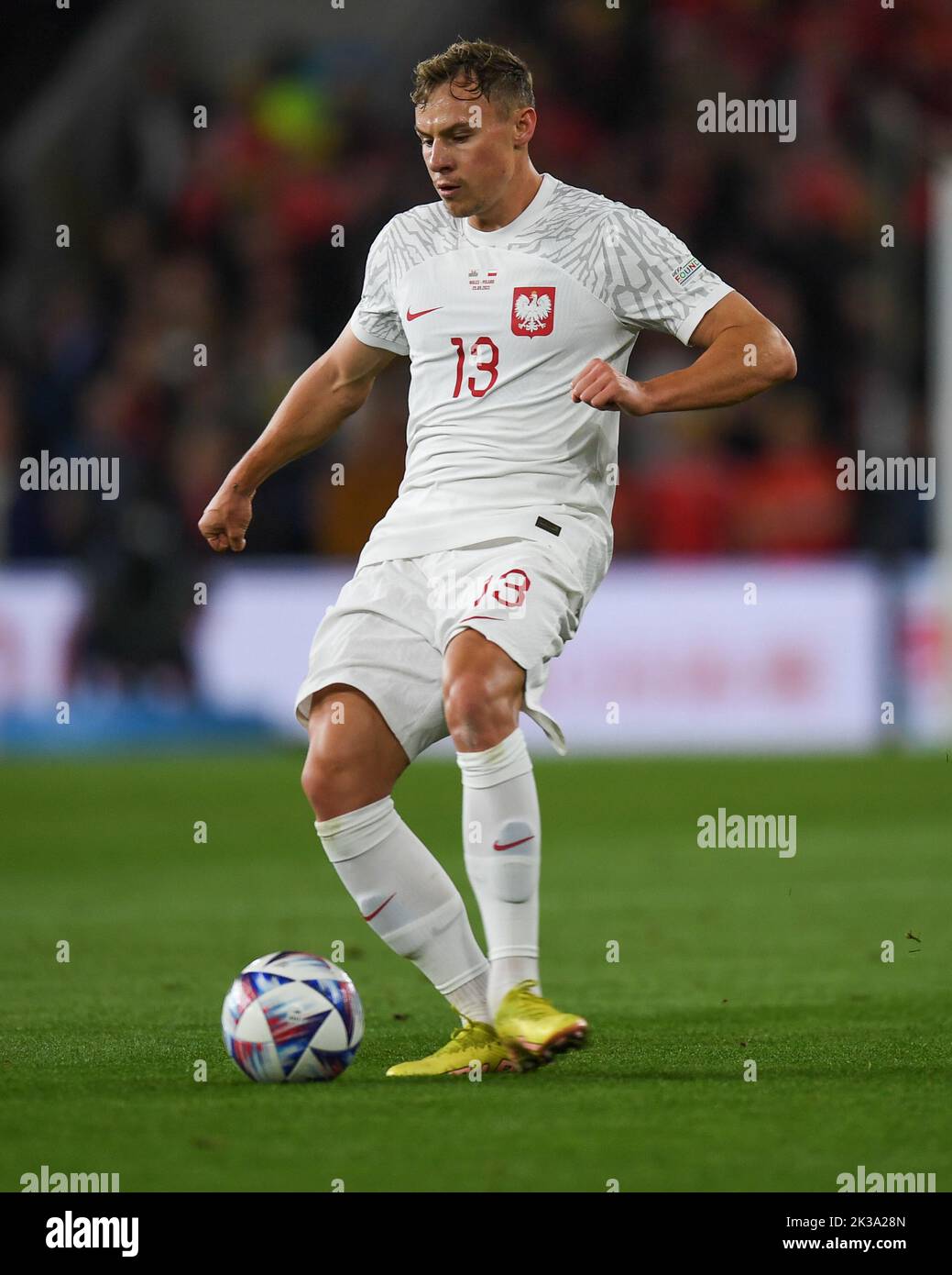 Poland's Szymon ?urkowski during the UEFA Nations League Group A4 match between Wales vs Poland at Cardiff City Stadium, Cardiff, United Kingdom, 25th September 2022  (Photo by Mike Jones/News Images) Stock Photo