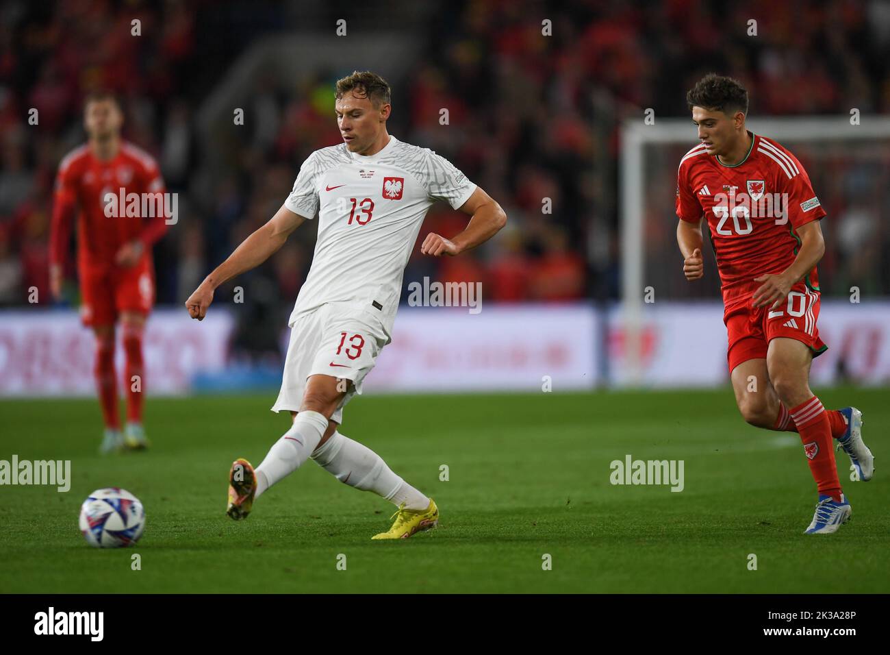 Poland's Szymon ?urkowski during the UEFA Nations League Group A4 match between Wales vs Poland at Cardiff City Stadium, Cardiff, United Kingdom, 25th September 2022  (Photo by Mike Jones/News Images) Stock Photo