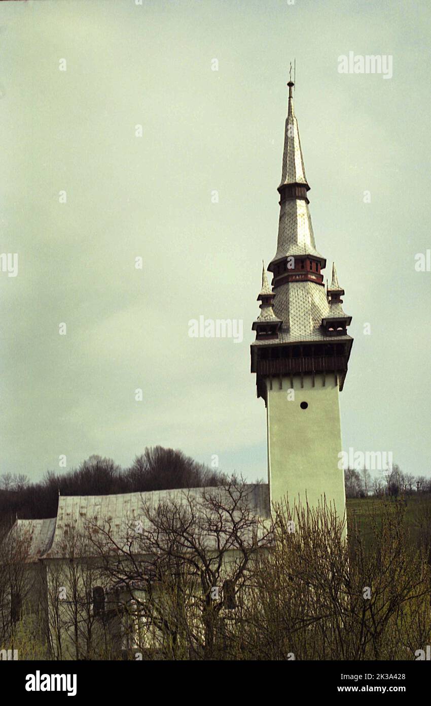 Roșia Montana, Alba County, Romania, approx. 1999. Exterior view of the Greek-Catholic church (b. 1741). Stock Photo